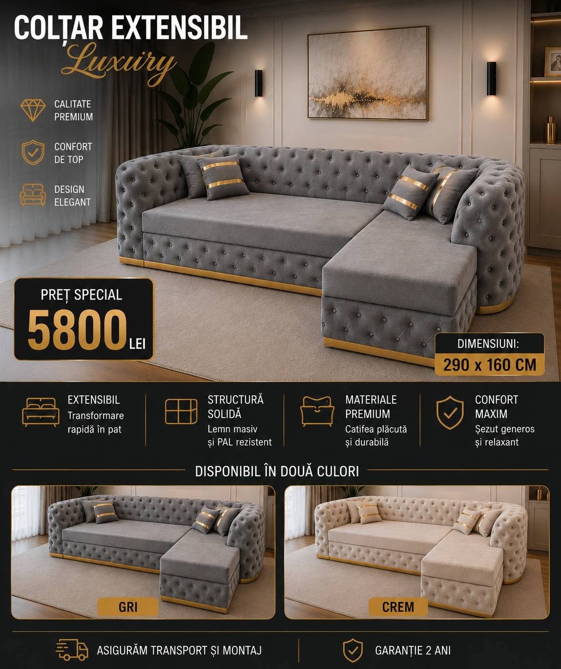 Colțar extensibil Luxury — imagine de prezentare