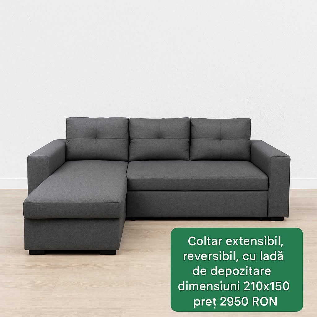 Colțar gri extensibil și reversibil — imagine de prezentare