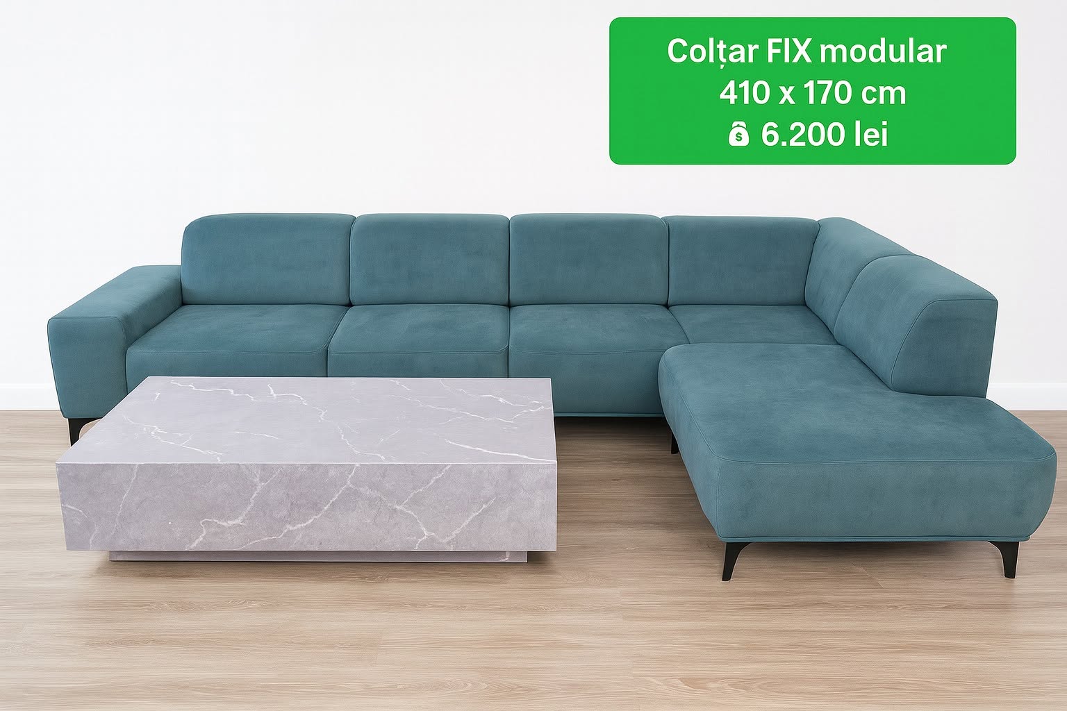 Colțar fix modular turcoaz — imagine de prezentare