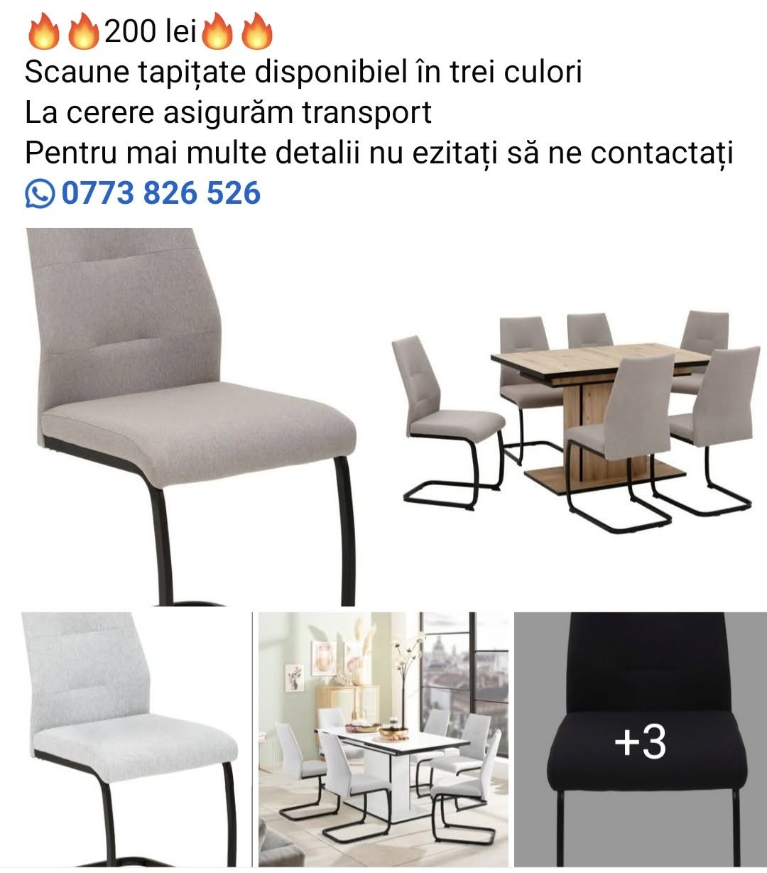 Scaun tapițat cu bază metalică — imagine de prezentare